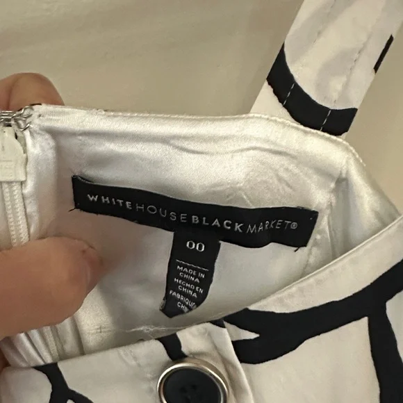 White House Black Market Monochrome Floral Midi Dress - Picture 2 of 5